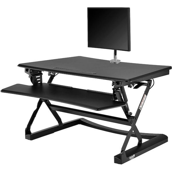 Interion By Global Industrial Interion Ergonomic Sit-Stand Desk Converter & Single Monitor Mount Kit, Full Width Keyboard 670296 - main